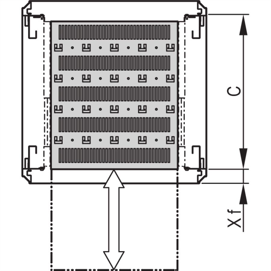 SCHROFF 19''-Fachboden ausziehbar - 19"FA AUS 1HE C=700 VOL 7035