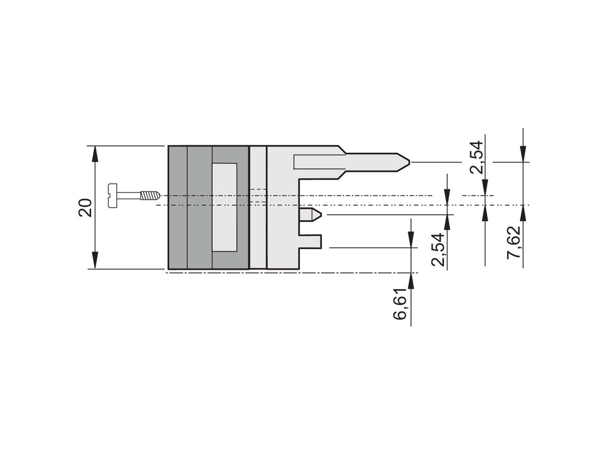 SCHROFF IET-Griff mit 0,1 Zoll Versatz - IET-GRIFF OB O SW/GR 100ST