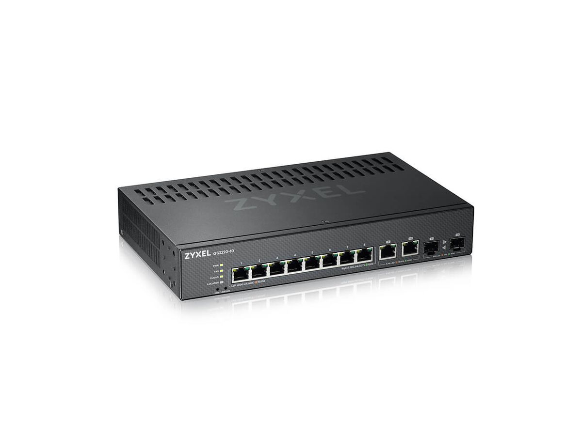 Zyxel GS2220-10-EU0101F Netzwerk-Switch Managed L2 Gigabit Ethernet (10/100/1000) Schwarz