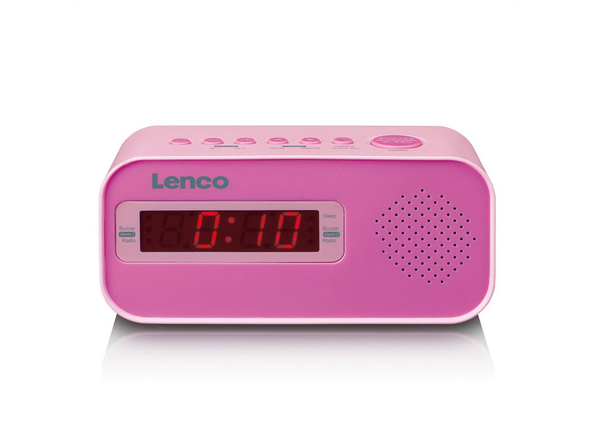 Lenco Radiowecker CR-205 pink, LED-Display, Weckfunktion, Sleeptimer