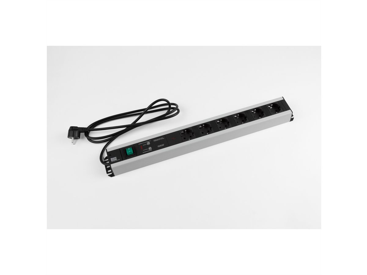 BACHMANN Handwerkerleiste 6x Schutzkontakt, Gerätevollschutz, Schalter, 2 m