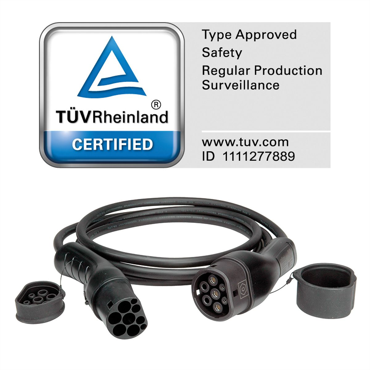 ROLINE E-Auto Ladekabel Typ2, 3-phasig, 480VAC (3P+N+E), 32 A, 22 kW, 7,5 m