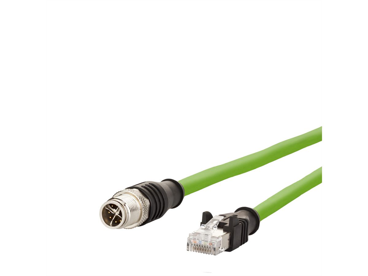 METZ CONNECT Verbindungsleitung M12 ST-RJ45 ST, 8-pol X-kodiert, gerade-gerade, 10 m