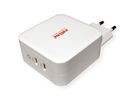 ROLINE USB Charger mit Euro-Stecker, 2 Port Typ-C (PD), GaN, 100W