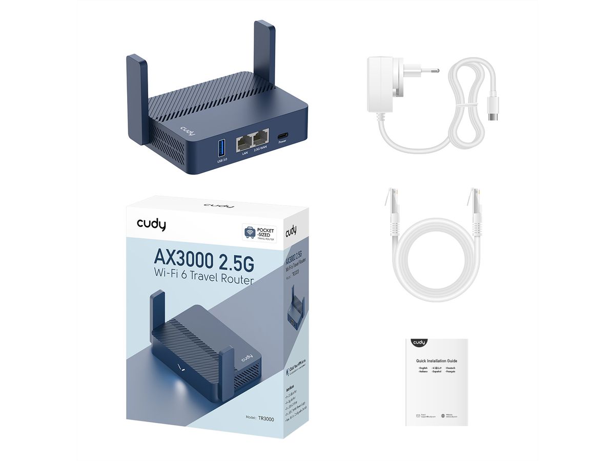 CUDY TR3000 Wi-Fi 6 Mini VPN Router