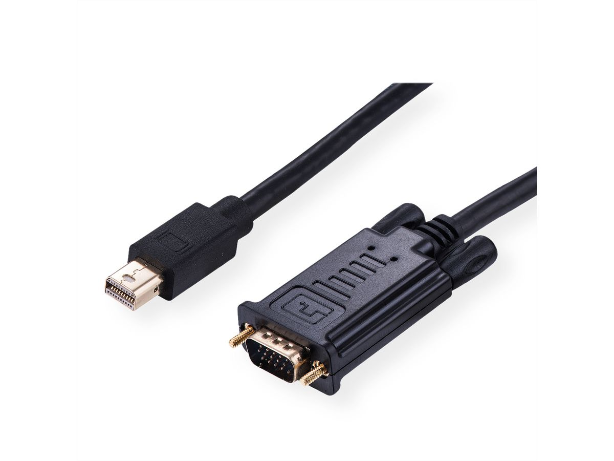 VALUE Kabel Mini DisplayPort-VGA, Mini DP ST - VGA ST, schwarz, 2 m