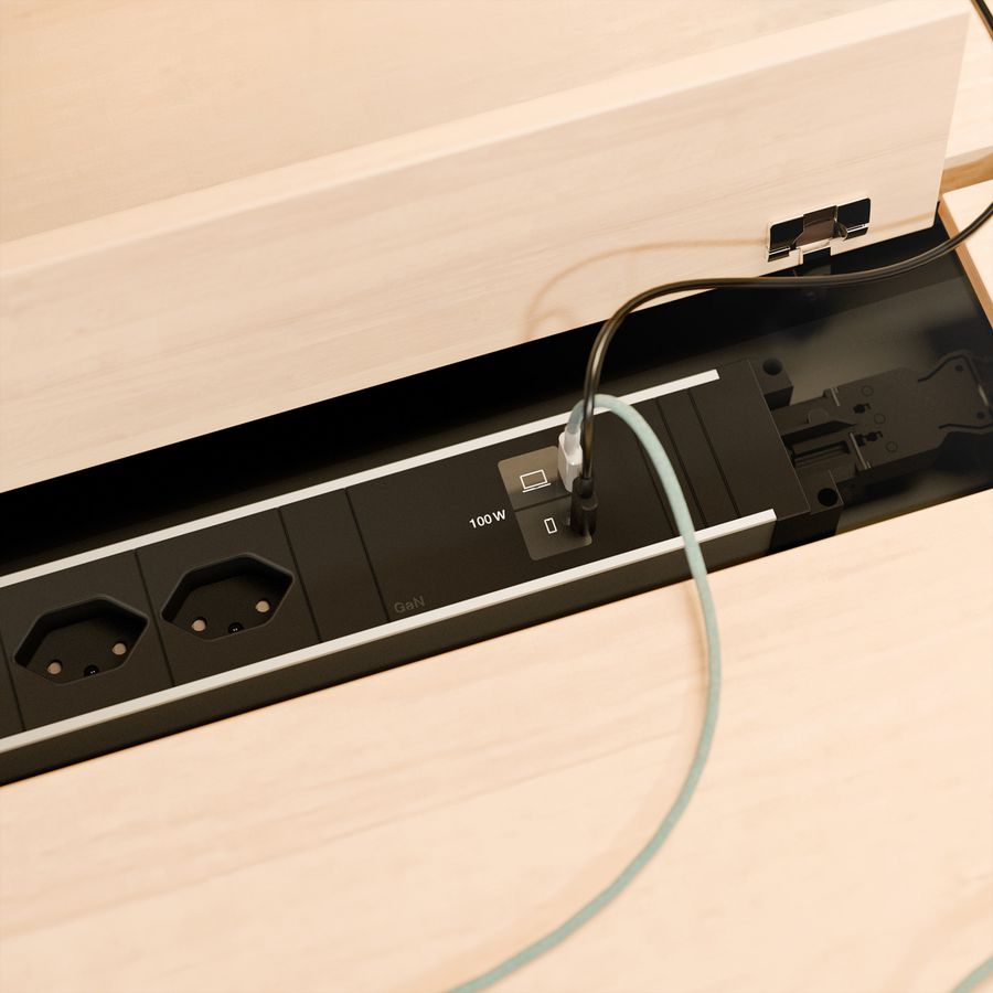BACHMANN STEP ALU 2xCH 90°, 1xUSB C/C 100W