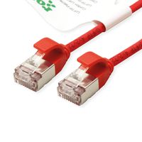 ROLINE GREEN U/FTP Patchkabel Cat.6A (Class EA), LSOH, slim, rot, 0,15 m
