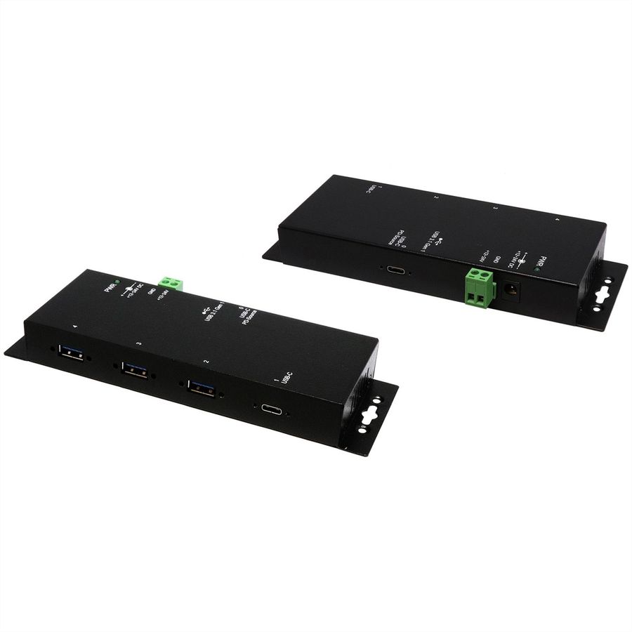 EXSYS EX-1191HMVS-PD 4-Port-USB-3.2 Gen 1 Metall HUB, mit USB-PD Aufladung