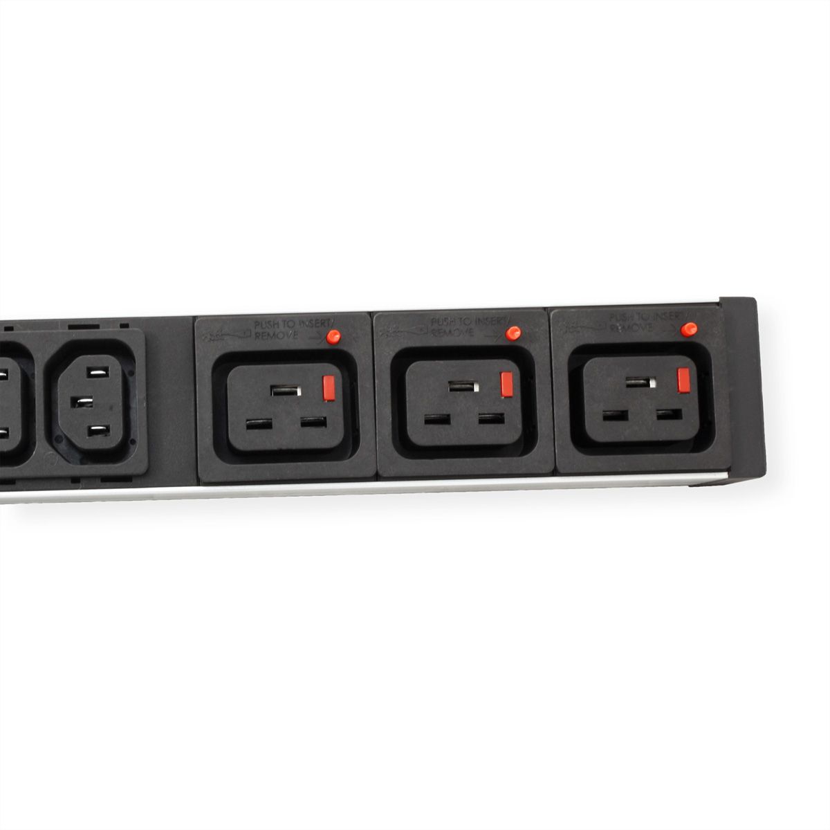 BACHMANN IT PDU ALU 1HE 24x C13 3x C19 Stecker CEE L+N+PE 16A blau