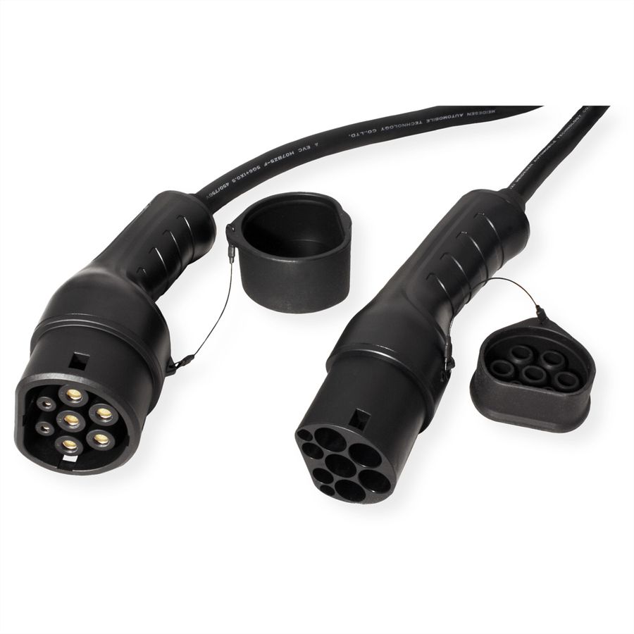 ROLINE E-Auto Ladekabel Typ2, 3-phasig, 480VAC (3P+N+E), 32 A, 22 kW, 7,5 m