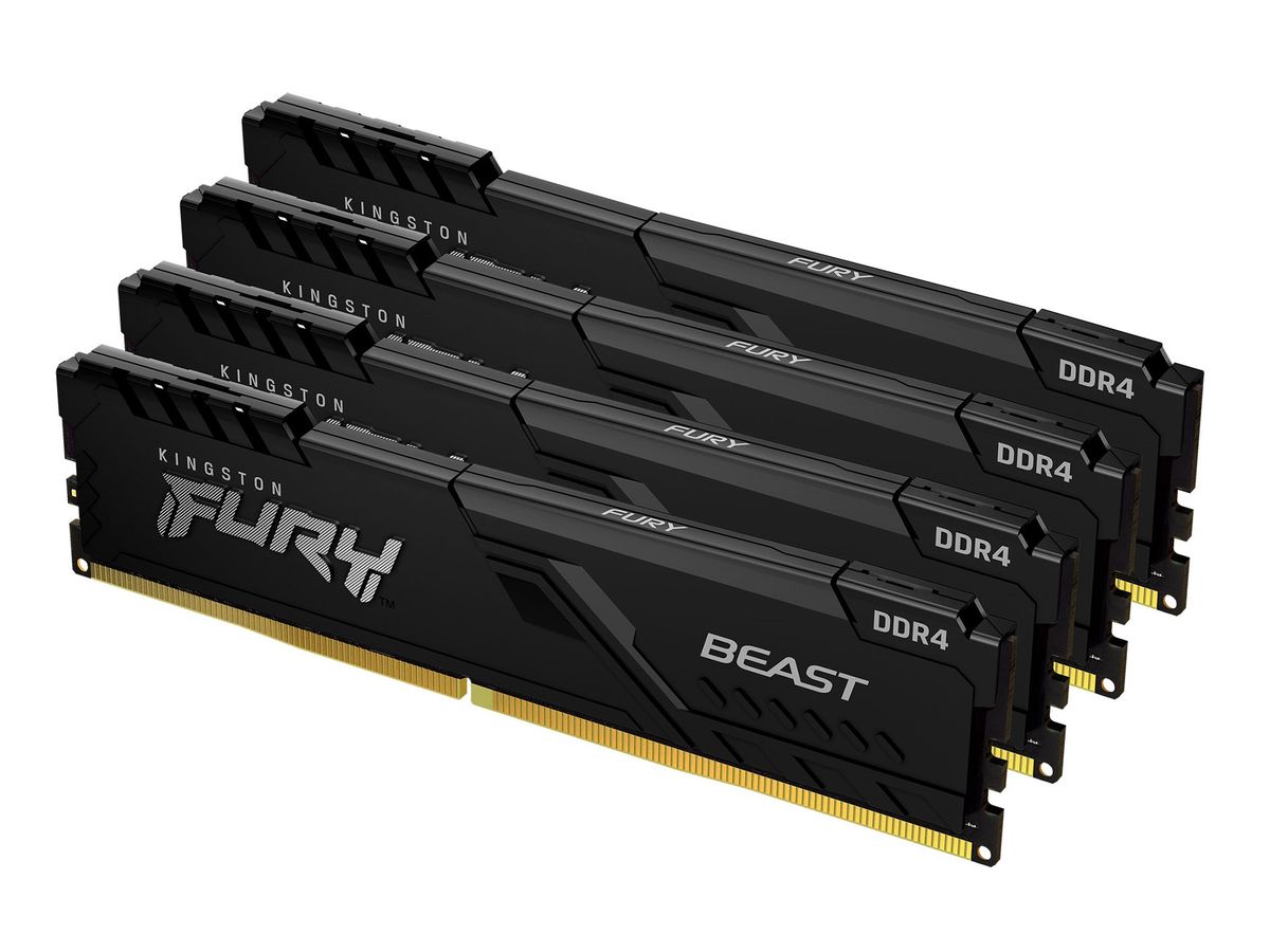 Kingston Technology FURY 128GB 3600MT/s DDR4 CL18 DIMM (4er-Kit) Beast Black