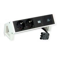 BACHMANN DESK2 2xSchutzkontakt USB C, USB Charger 30W 0,2m GST18 weiss