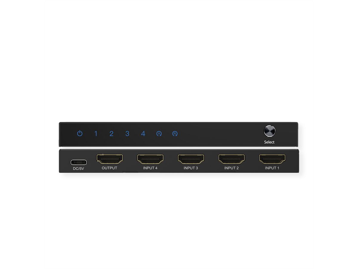ROLINE 4K HDMI Switch, 4-fach, mit Fernbedienung