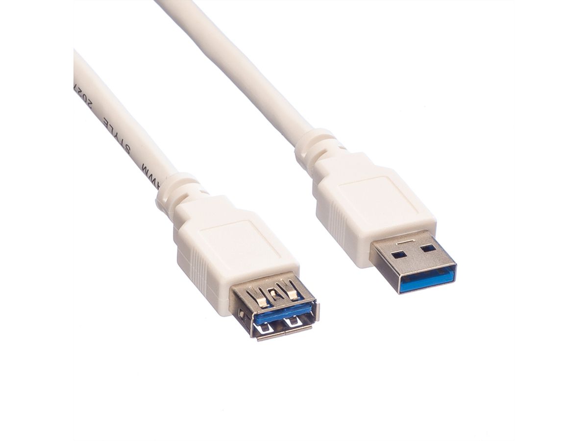 VALUE USB 3.2 Gen 1 Kabel, Typ A-A, ST/BU, weiß, 1,8 m