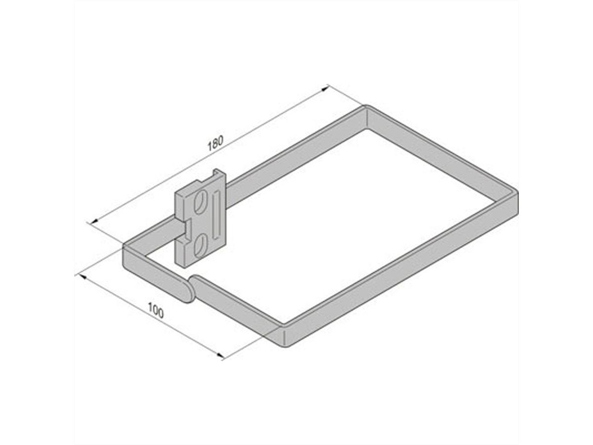 SCHROFF VARISTAR Kabelöse Stahl, 100x180, 4 St., an Holm (Schrankbreite 800 mm) oder 19''-Profil