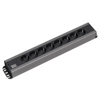 BACHMANN Handwerkerleiste 8x Schutzkontakt,19-Zoll-Rack kompatibel, 2 m