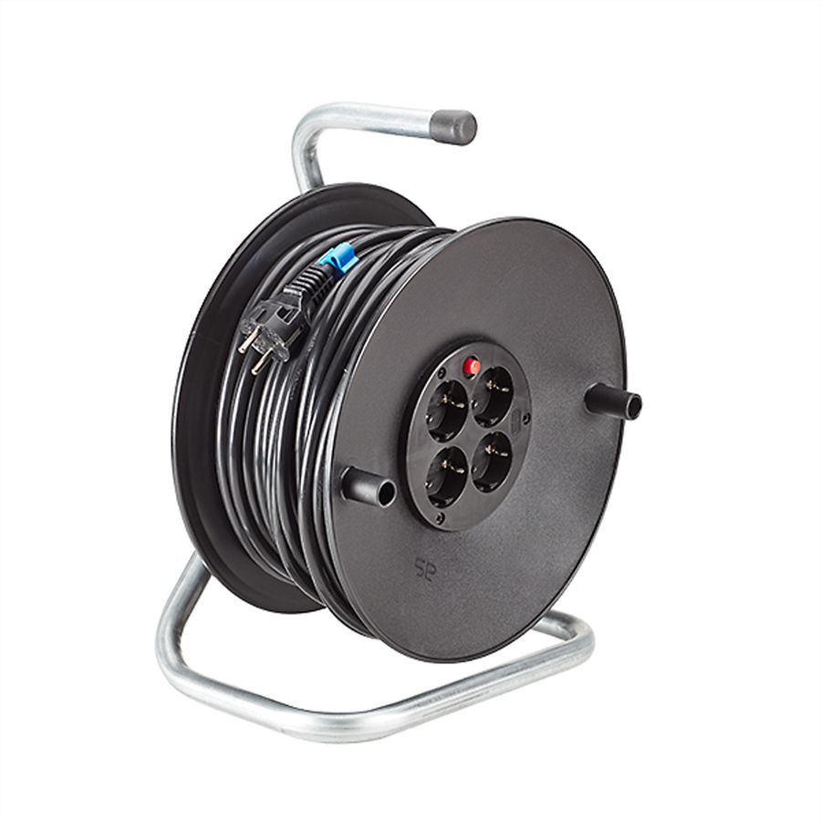 BACHMANN Schutzkontakt-Aufrollkabeltrommel 4fach 230VAC, 50 m