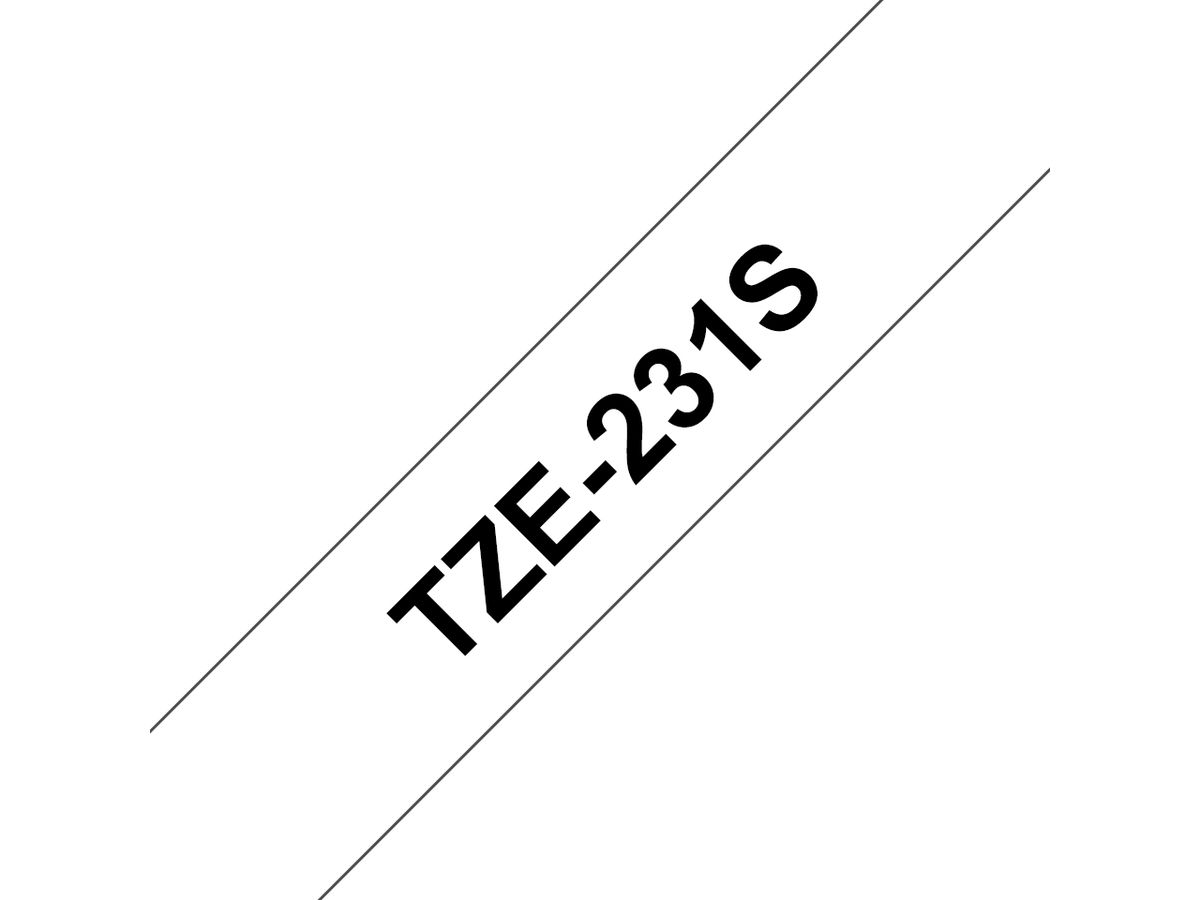 Brother TZE231S Etiketten erstellendes Band Schwarz auf weiss TZe