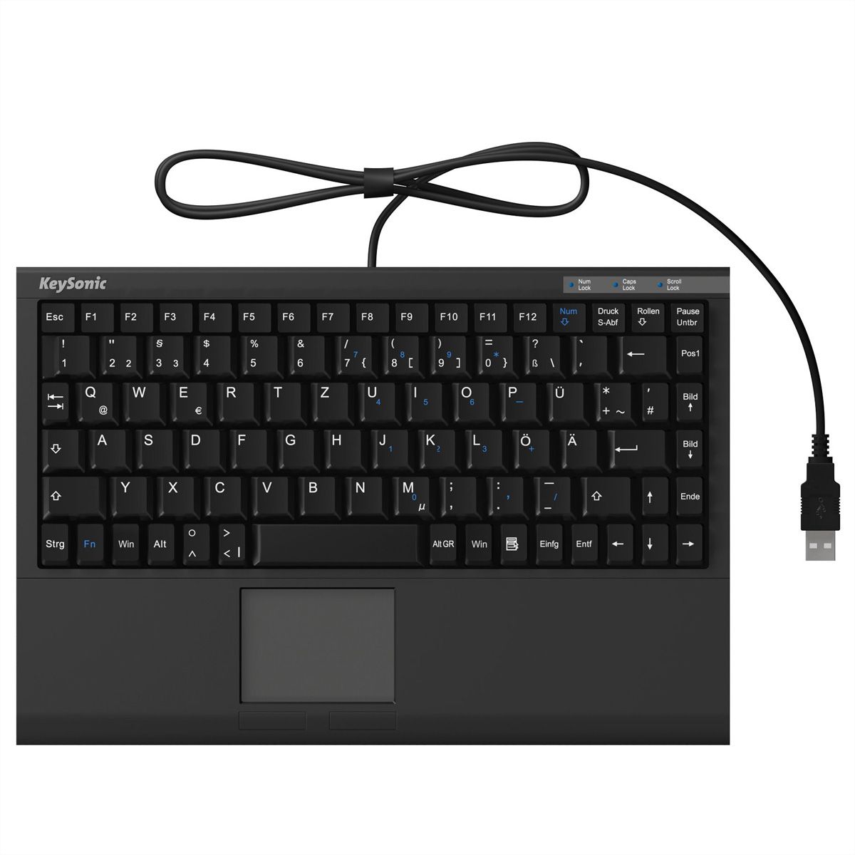 KeySonic ACK-540 U+ Mini-Keyboard mit integriertem Touchpad USB