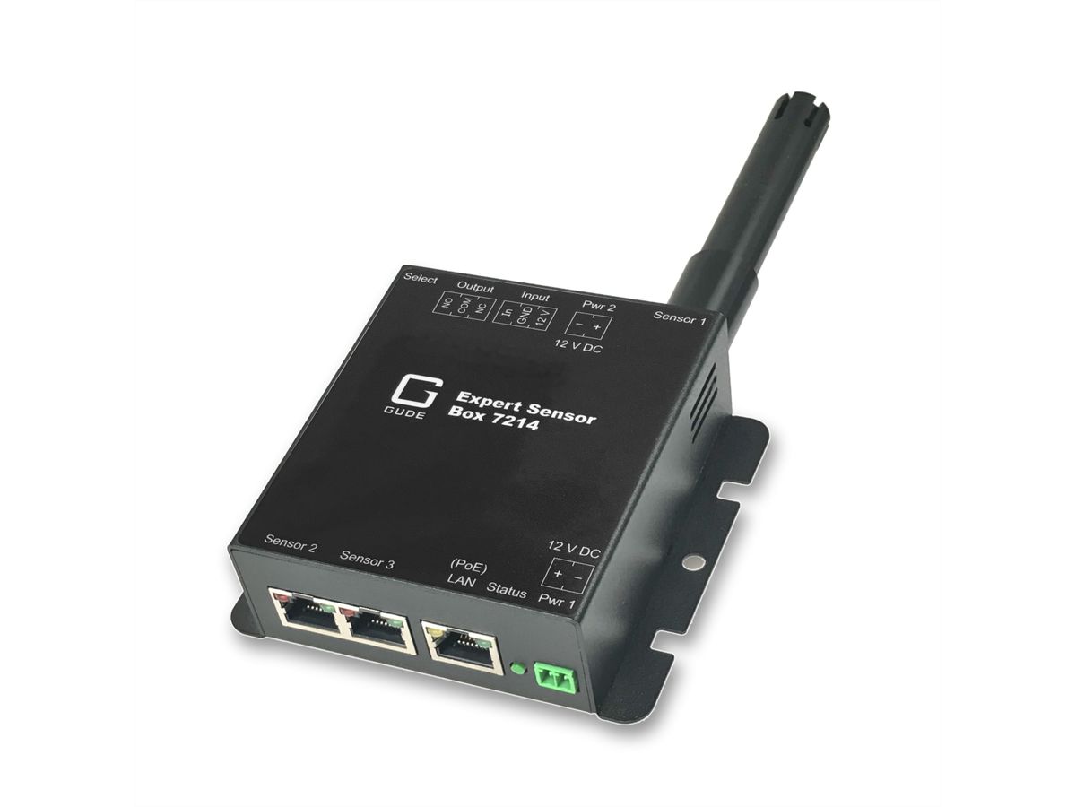 GUDE 72142 Expert LAN-Sensor für Temperatur, Luftfeuchte und I/O-Monitoring