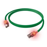 EasyLan DualBoot LED Patchkabel RJ45 S/FTP Cat.6A (Class EA), mit saCon Stecker, LSOH, grün, 1,5 m