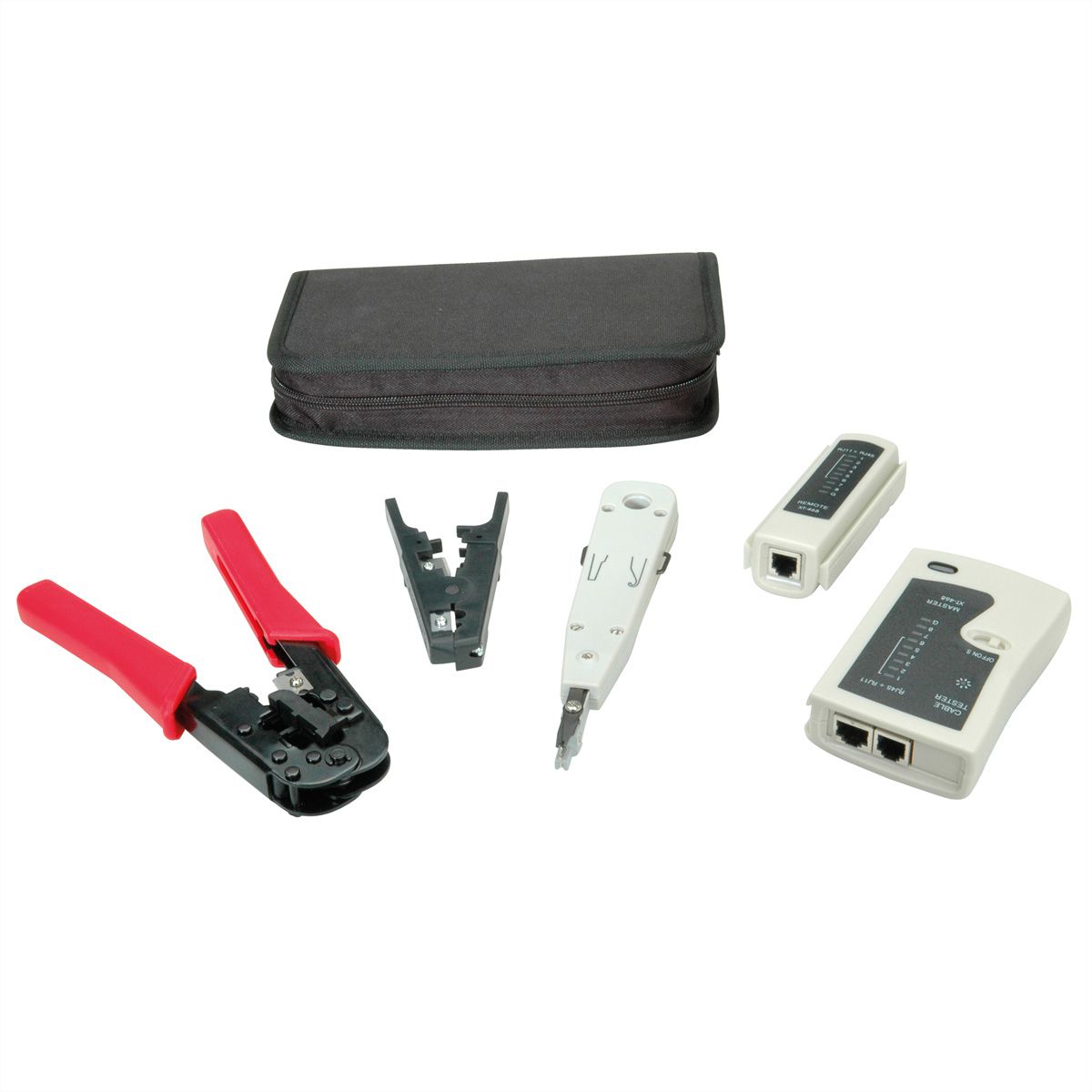 VALUE Netzwerk Werkzeug-Set, 4-teilig, mit Tasche