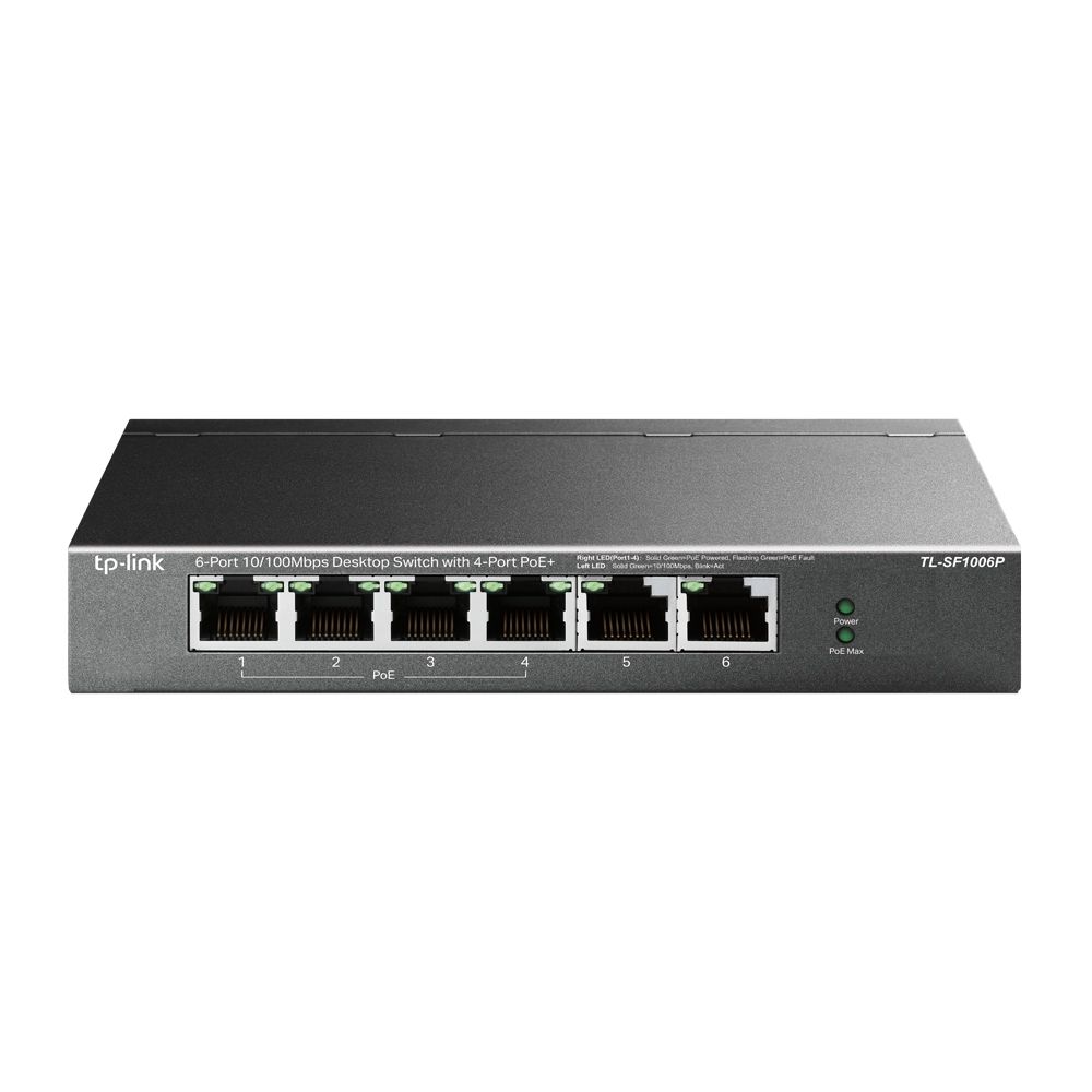 TP-Link TL-SF1006P Netzwerk-Switch Unmanaged Fast Ethernet (10/100) Power over Ethernet (PoE) Schwarz