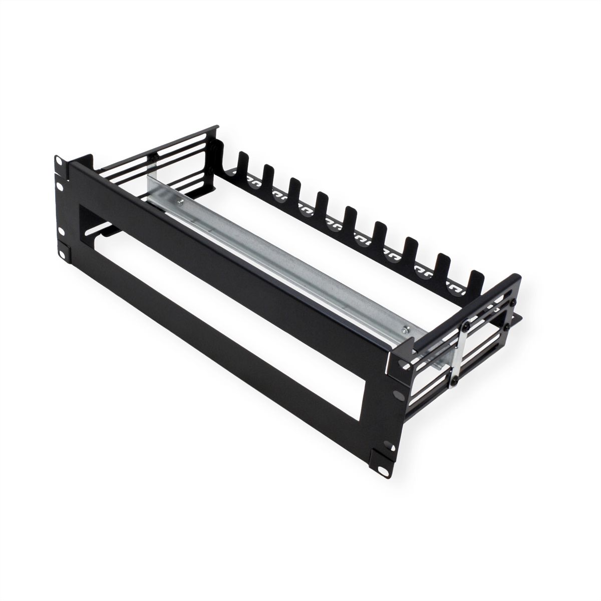 VALUE 19-Zoll-Tragrahmen für Hutschienengeräte, 3HE, schwarz