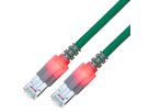 EasyLan DualBoot LED Patchkabel RJ45 S/FTP Kat.6 (Class E), mit saCon Stecker, LSOH, türkis, 2 m