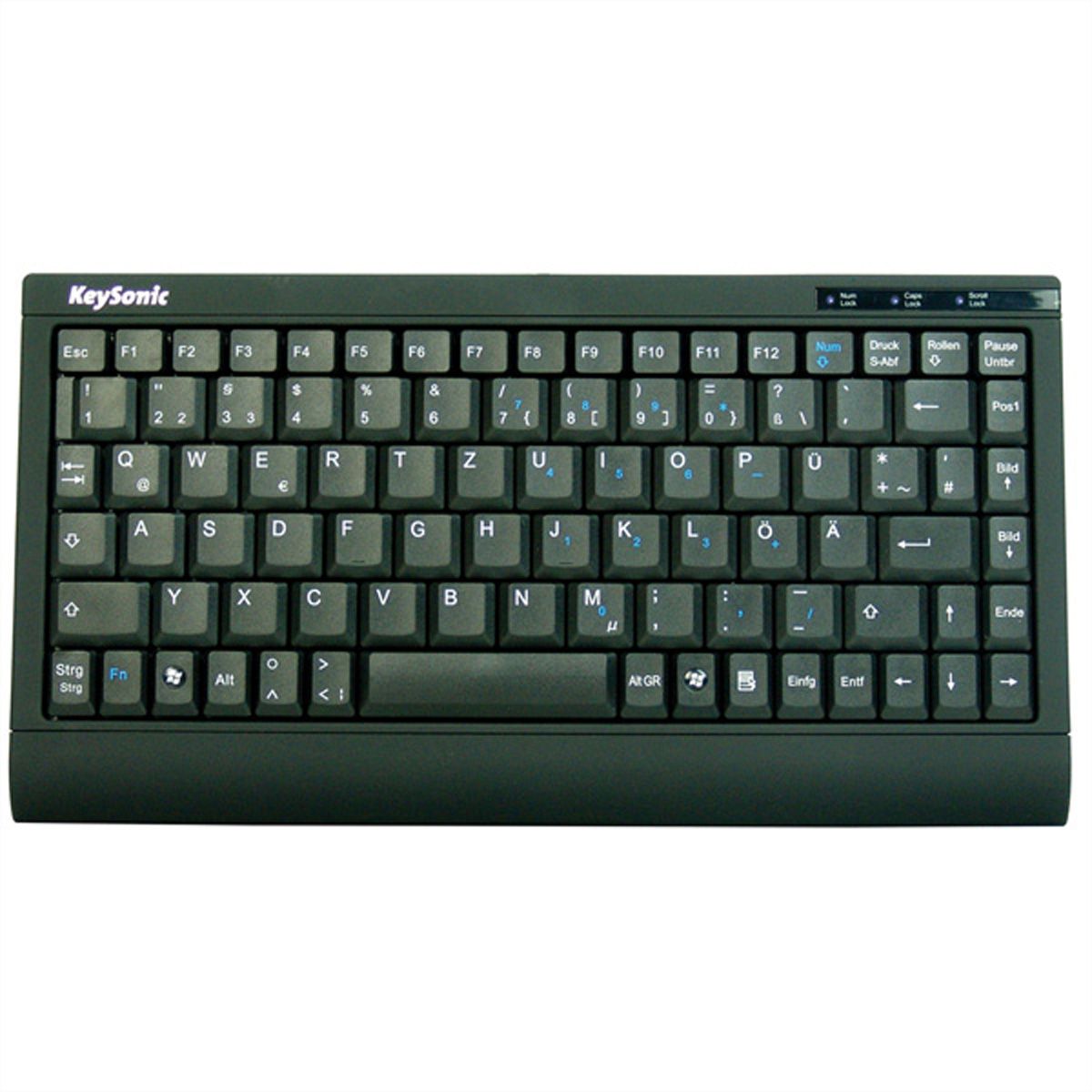 KeySonic ACK-595 C+ Mini-Tastatur PS/2 USB schwarz US-Layout