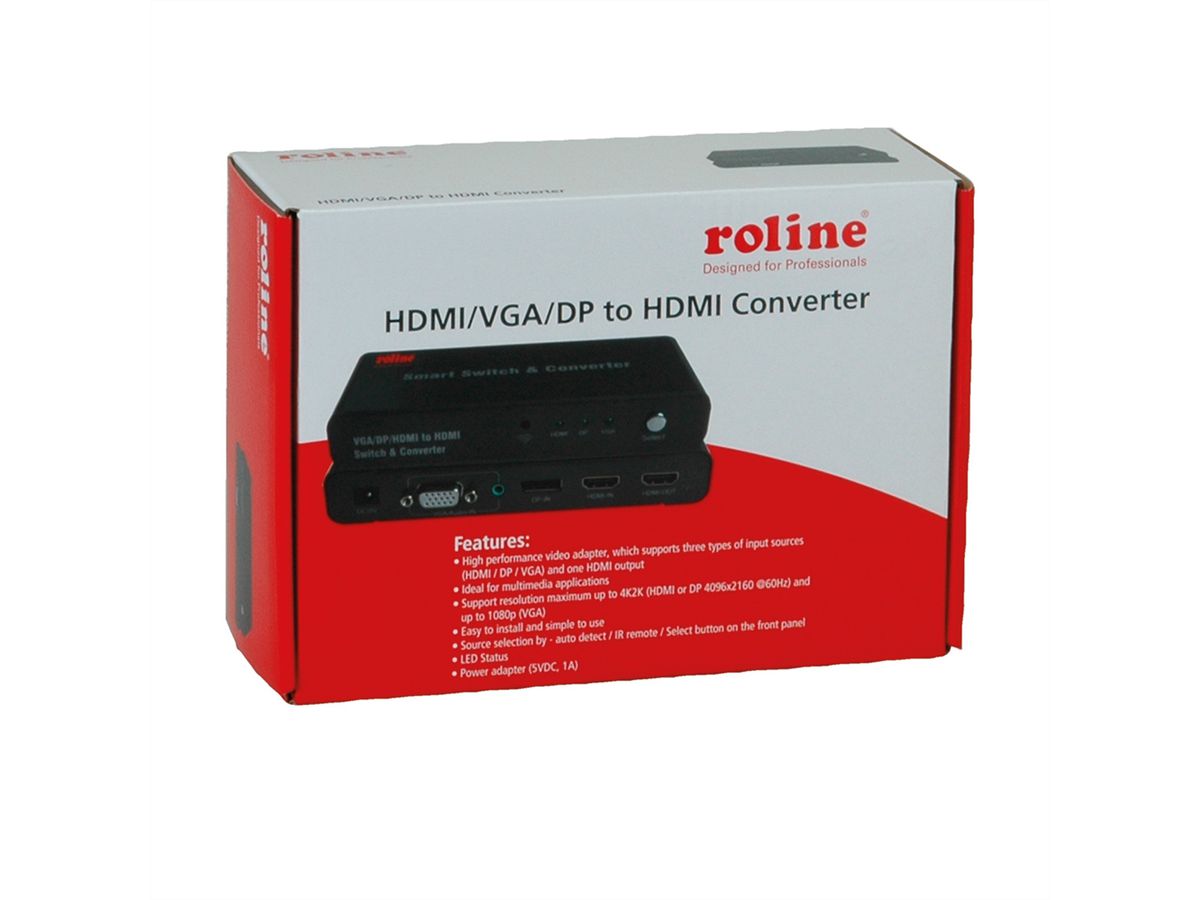 ROLINE HDMI/VGA/DP zu HDMI Konverter-Switch