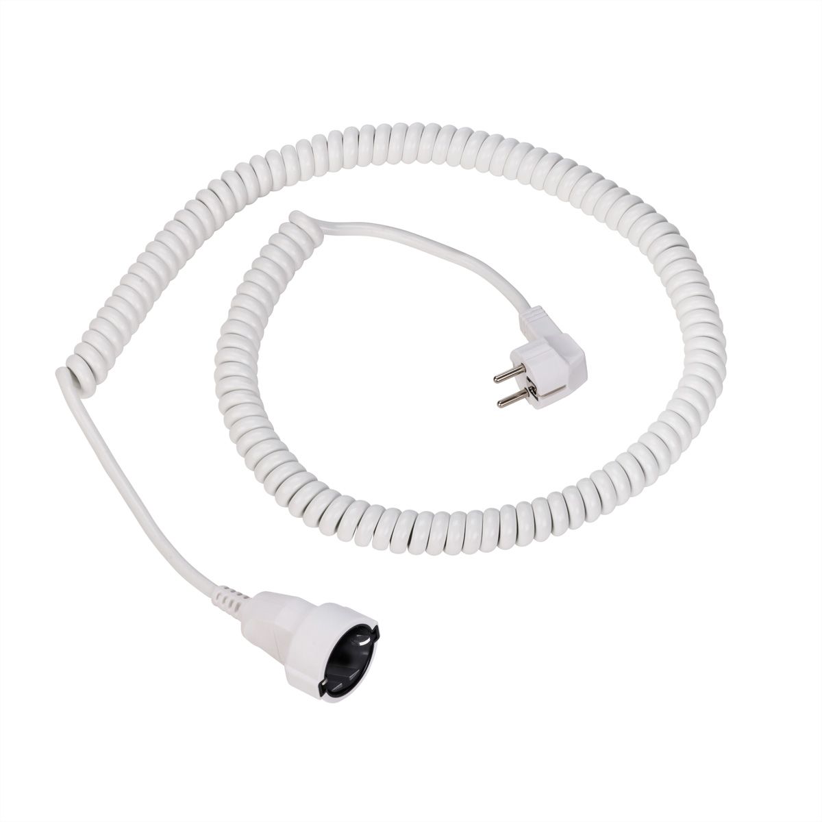 BACHMANN Wendelleitung 1-4m weiss, H05VV-F 3G1,5mm² CEE7/7