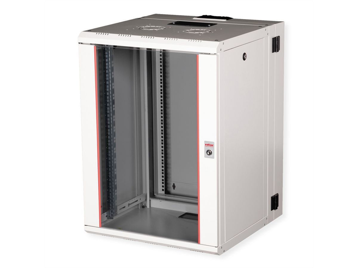 ROLINE 19-Zoll Wandgehäuse Pro 16 HE, 600x600 BxT zweiteilig schwenkbar grau