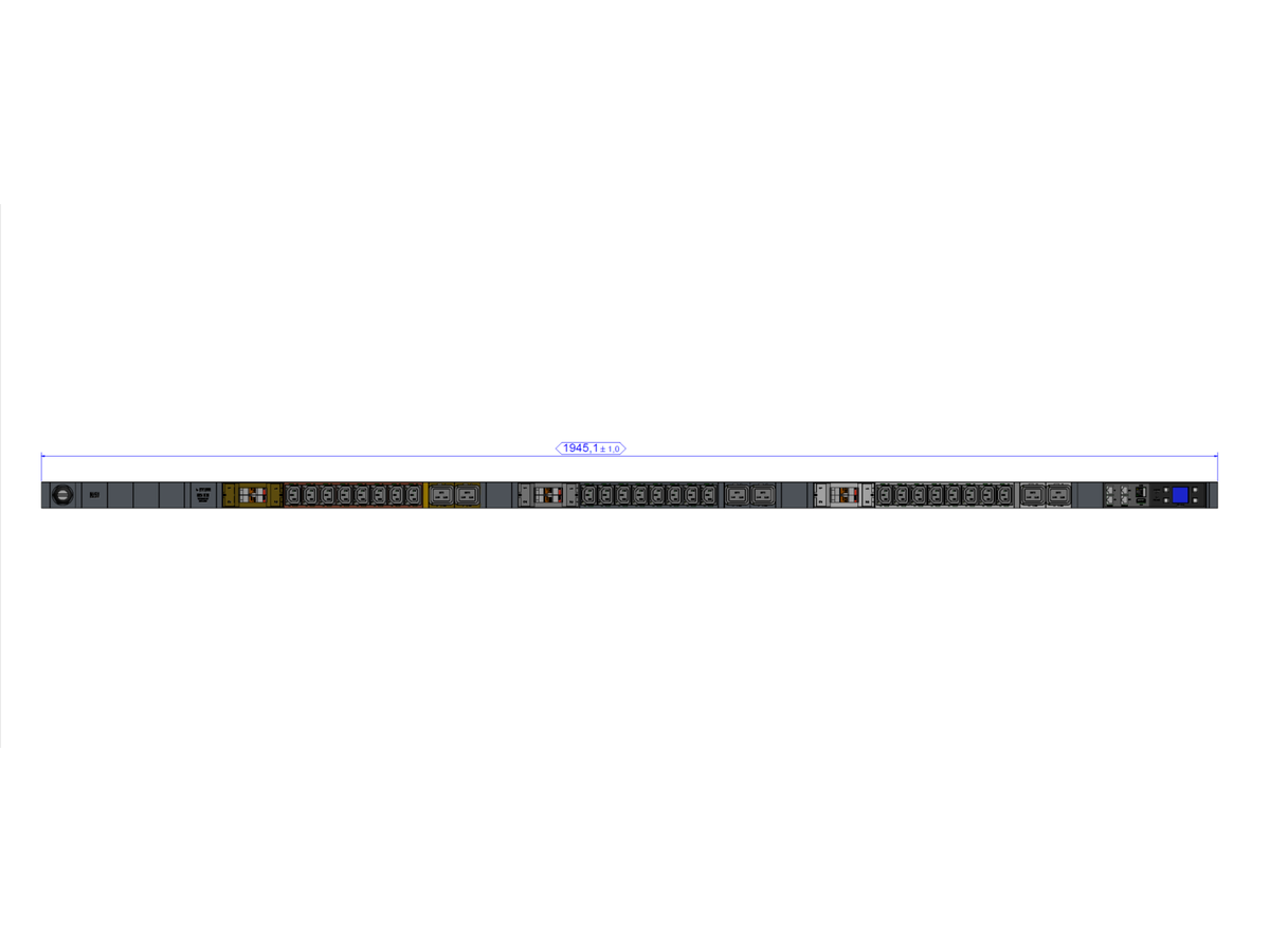 BACHMANN BN3500 3xRCM 24xC13 6xC19 6xLS, Messung p.Sd.3m H05VV-F 3G4 CEE16A LAN