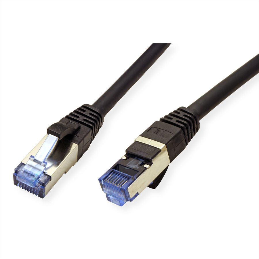 VALUE Patchkabel Cat.6A (Class EA) S/FTP (PiMF), LSOH, schwarz, 1 m