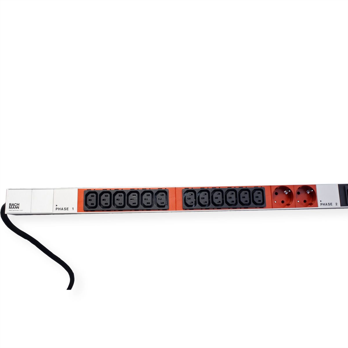 BACHMANN IT PDU ALU 1HE 36x C13 6x Schutzkontakt CEE 3x 32A rot