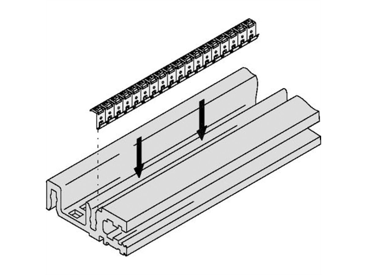 SCHROFF Modulschiene Typ H-VT stabil, mit EMV-Dichtung - MODULSCH. H VT 84TE EMC