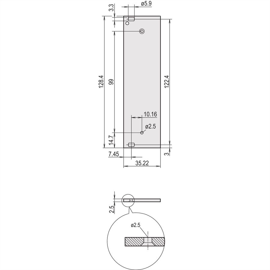 SCHROFF Frontplatte mit Griff - FRONTPLATTE M.GRIFF 3HE 7TE