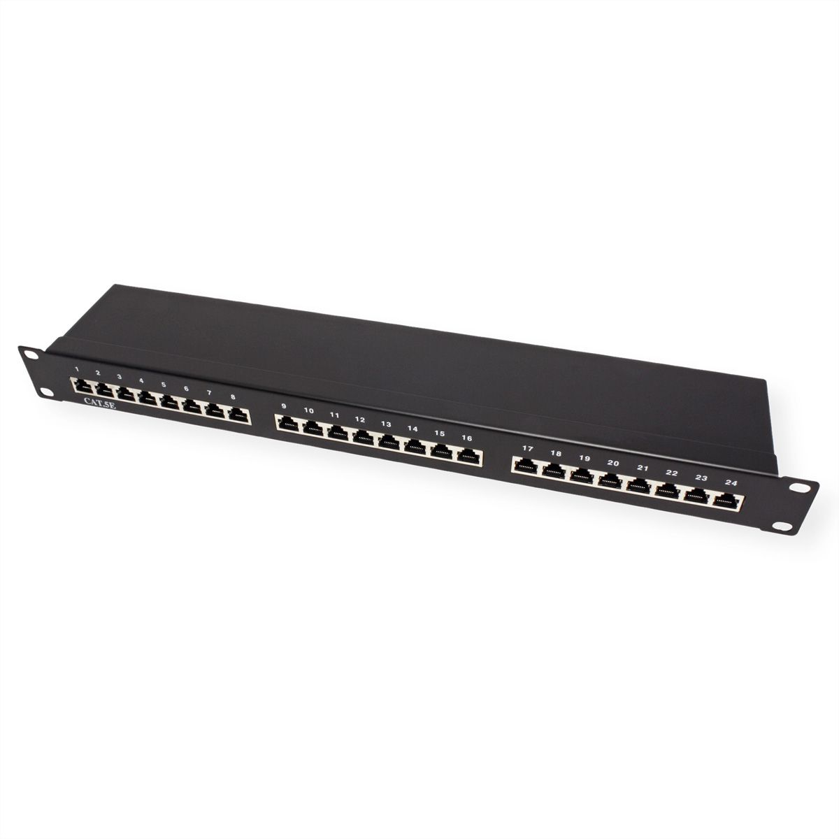 VALUE Cat.5e (Class D) 19-Zoll-Patchpanel, 24P, geschirmt, schwarz