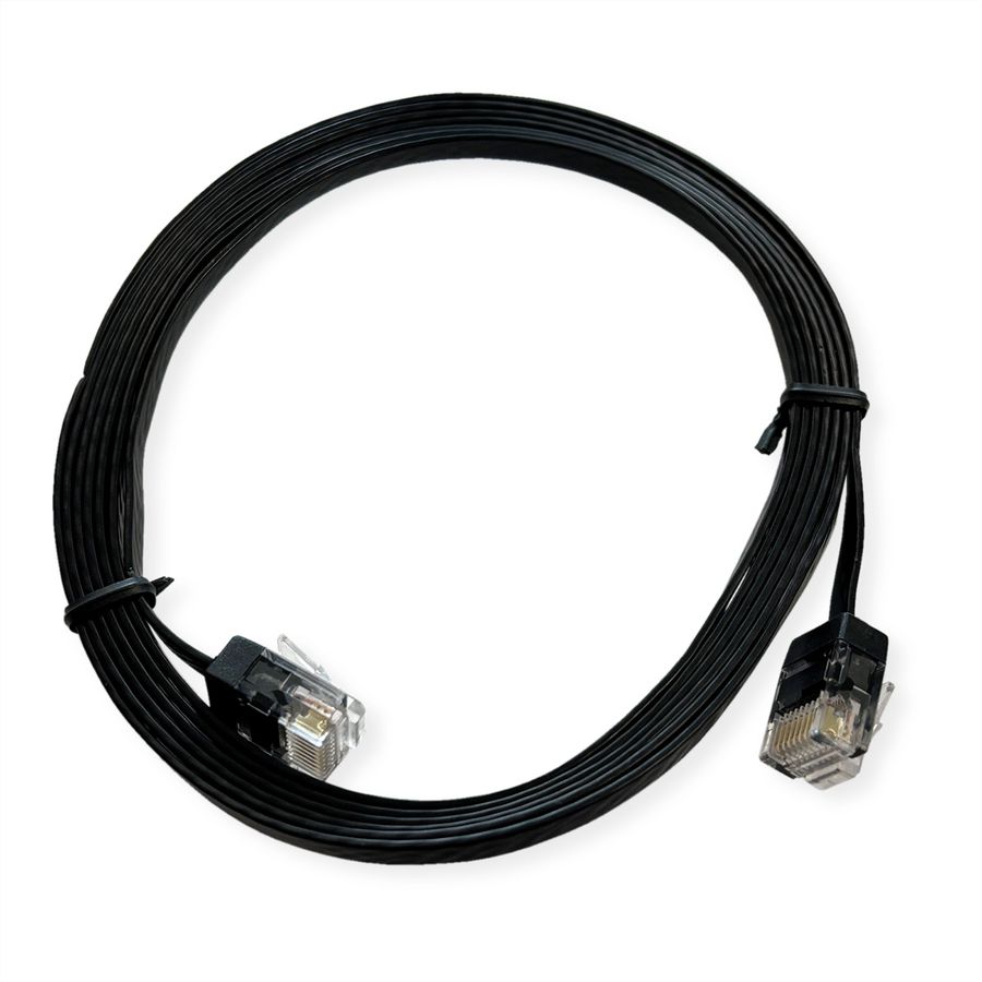 ROLINE UTP Patchkabel Cat.6A (Class EA), extra-flach, schwarz, 2 m