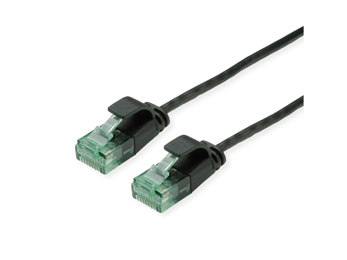 ROLINE RM UTP DataCenter Patchkabel Kat.6A (Class EA), slim, schwarz, 0,5 m