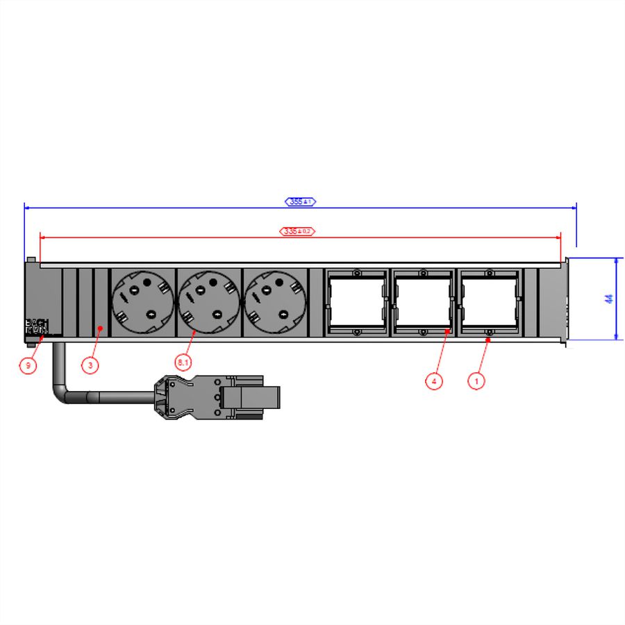 BACHMANN CONI Large 3x Schutzkontakt 3x ABD