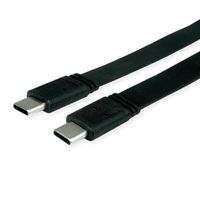 VALUE USB4 Gen 3 Kabel, USB C-C, ST/ST, 8K UHD-2, 40Gbit/s, Emark, 100W, extra-flach, schwarz, 0,5 m