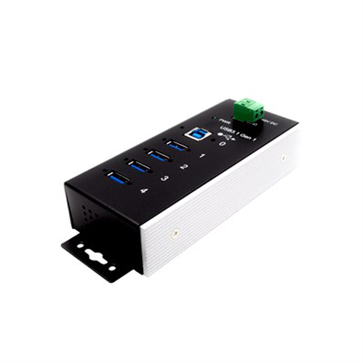 EXSYS EX-1185HMVS-WT USB3.0 Metall Hub 4 Ports Din Rail Temperaturber. -40°C bis 85°C
