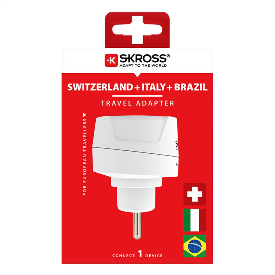Skross Europe to Switzerland + Italy + Brazil Reiseadapter