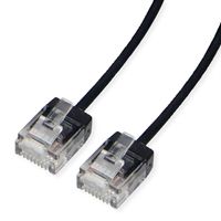 ROLINE UTP DataCenter Patchkabel Cat.6A (Class EA), LSOH, slim, extra kurzer Stecker, schwarz, 0,5 m