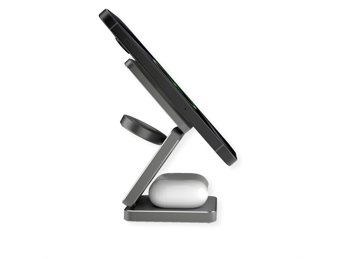 ROLINE 3-in-1 Induktions-Ladestation, faltbar, für Samsung