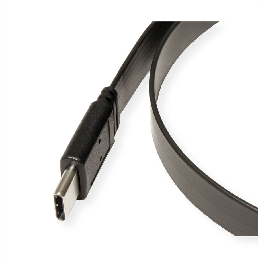 VALUE USB4 Gen 3 Kabel, USB C-C, ST/ST, 8K UHD-2, 40Gbit/s, Emark, 100W, extra-flach, schwarz, 0,5 m