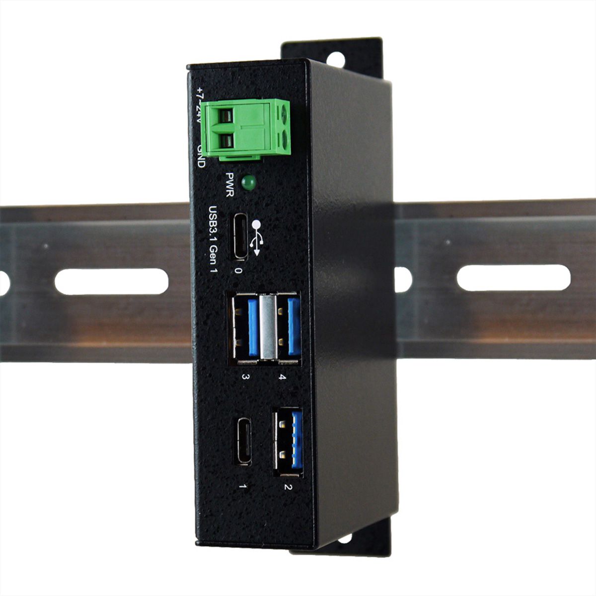 EXSYS EX-1195HMS 4 Port USB 3.2 Gen1 HUB mit C-Port für Ein- und Ausgang, 15KV Surge Protection